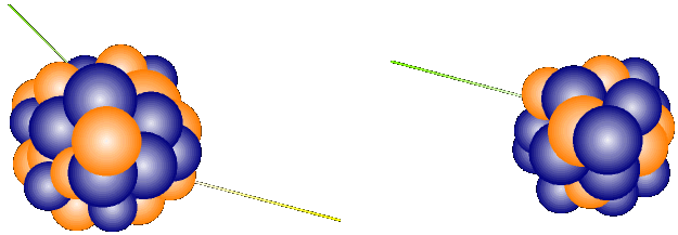 Fission fragments irradiate neutrons and electrons to de-excite onto stable states
